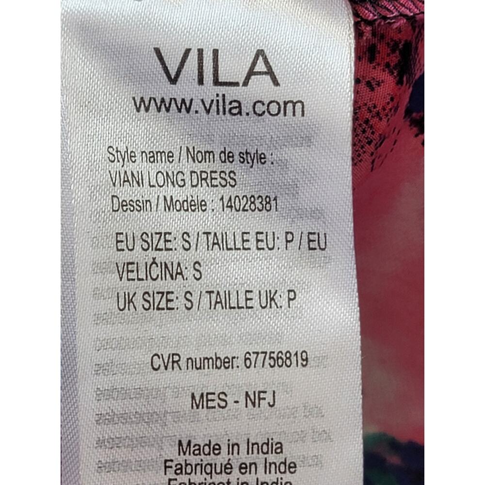 Vila Slip Dress Women's Size Small Purple Pink Abstract Sweetheart Casual Party - Picture 8 of 11